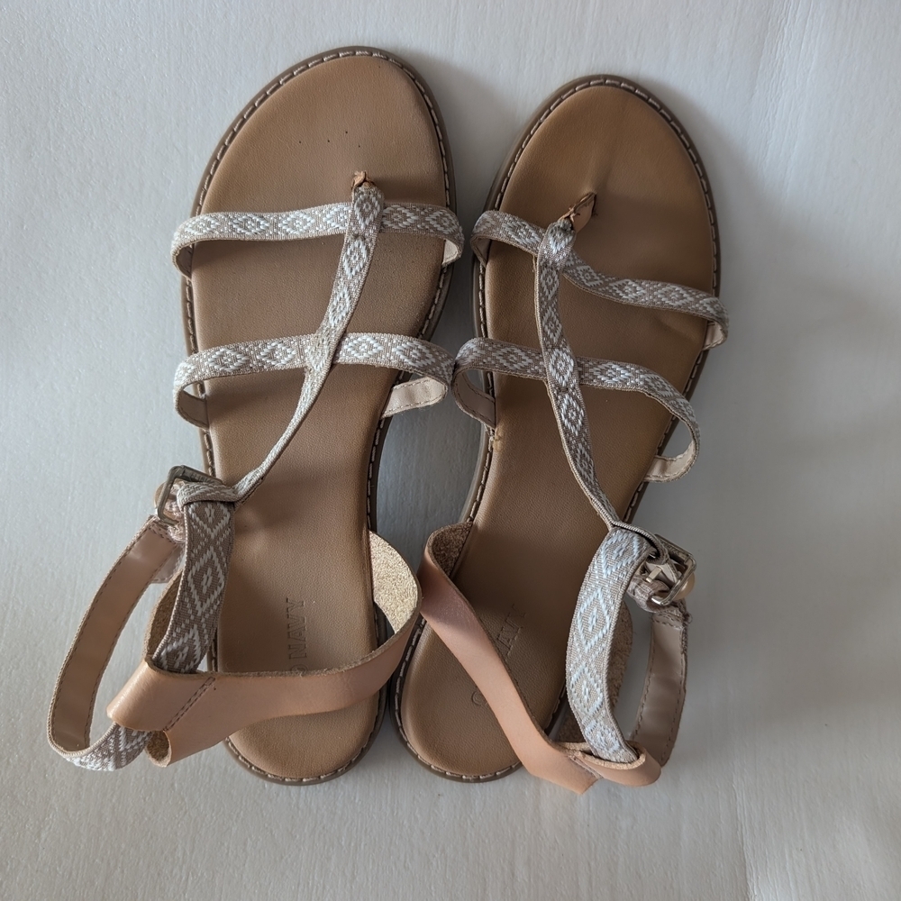 Old Navy Tan Strappy Sandals Casual Elegance